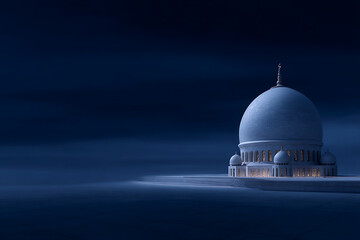 Fototapeta premium religious architecture, in the twilight, the intricate details of the mosque dome create a spiritual atmosphere, exuding architectural elegance