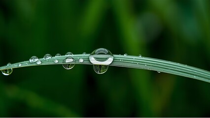 water drops on a grass 
