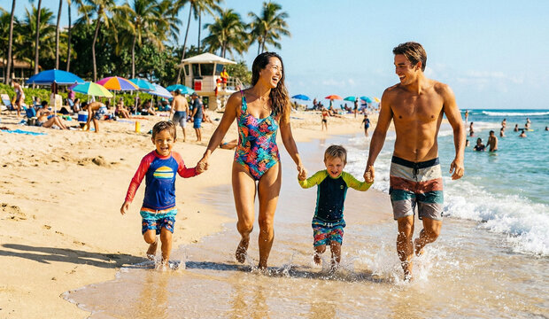 Familia en la playa