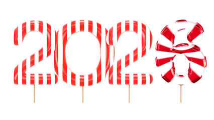 2026 candy cane striped holiday text