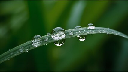 water drops on a grass 