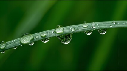 water drops on a grass 