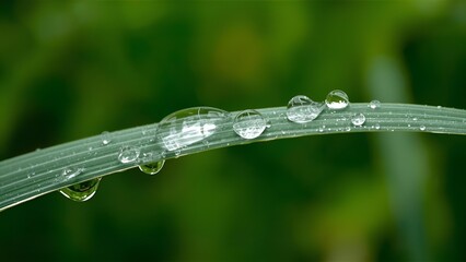 water drops on a grass 