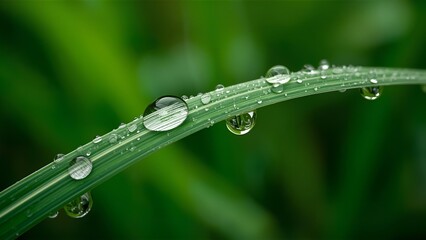 water drops on a grass 
