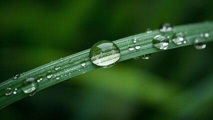 water drops on a grass 