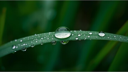 water drops on a grass 