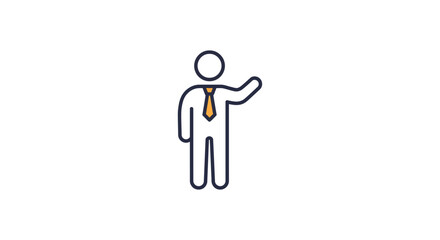 Businessperson presenting delivering a speech explaining a concept with hand gestures ideal for presentations  motivational business content.