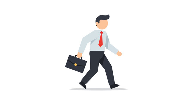 businessman walking with briefcase representing corporate lifestyle a man in business attire goes to work symbolizing career job and success - Powered by Adobe