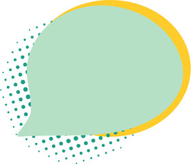 Naklejka premium Dialogue balloon flat cartoon icon, hand drawn comic shape, 90s pop art decoration, isolated mint green frame for media design