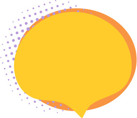 Fototapeta premium Speak comic pop art bubble with lilac halftone dots, retro cartoon design. Empty quote box with copy space, cute raster sticker element