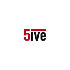 Five logo Icon flat vector design