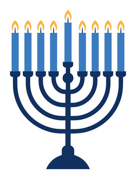 menorah with candles sticker