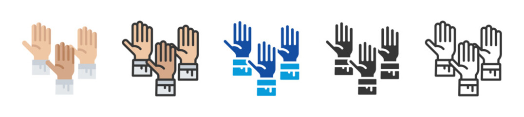 participation icon set multi style various collection