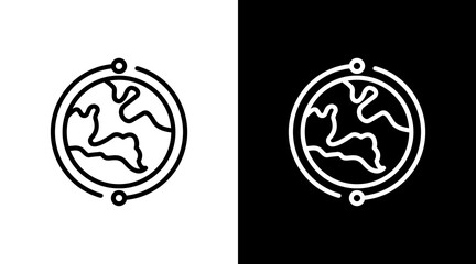 Global Network With Icon Set Design