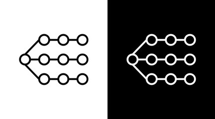 Neural Net Outline White Icon Set Design