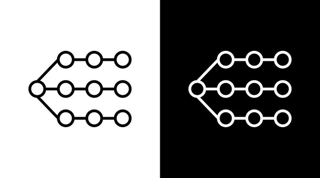 Neural Net Outline White Icon Set Design