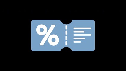 animated voucher icon. Perfect for website, digital, online, computer, animation, technology, internet, retail, store, marketing