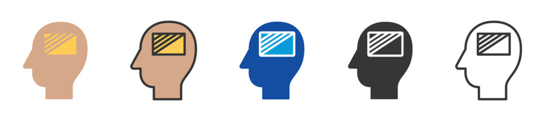 learning disability icon set multi style various collection