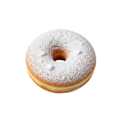 Simple Round Donut Softly Sprinkled with Powdered Sugar
