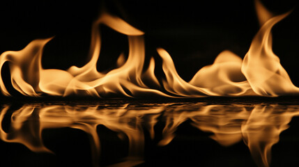 Slow-motion flames rising upward against a pure black background, creating a dramatic, intense, and cinematic fire effect that highlights motion, heat, and glowing embers in vivid detail