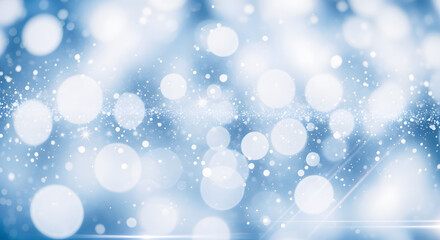 Blue bokeh lights background with light rays