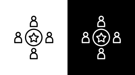 Talent Pool Outline White Icon Set Design