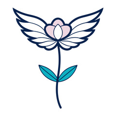 everlasting winged line art vector