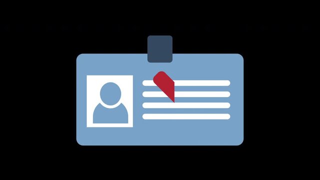 Denied access card identification badge with a red cross