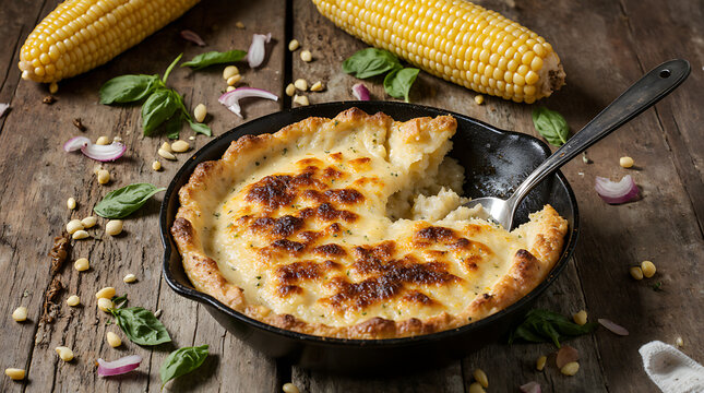 Warm Chilean Pastel de Choclo in a Countryside Kitchen