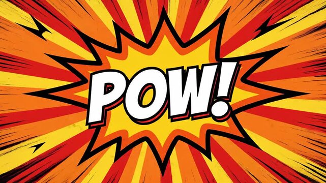 Comic Book Style Explosion with the Word POW in Bold Letters.