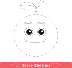 Handwriting Practice. Tracing lines and coloring fruits for children. Vector Illustration
