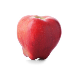One fresh red apple isolated on white
