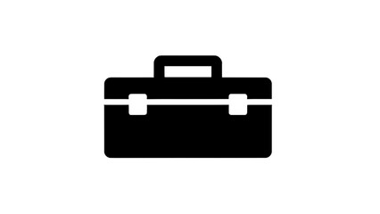 Vector illustration&nbsp;of simple black silhouette icon of a briefcase or toolbox isolated on transparent background 