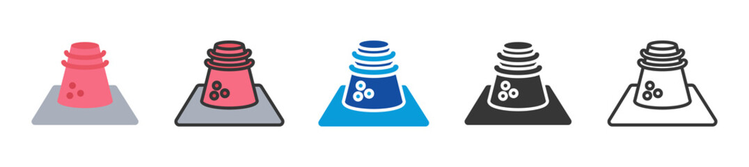 bollard icon set multi style various collection