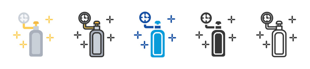 gas cylinder icon set multi style various collection