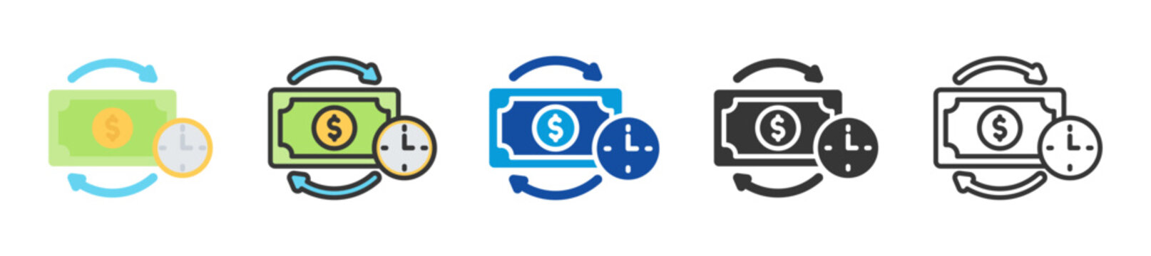 auto payment icon set multi style various collection