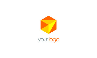 Geometric Box Logo Design: Modern Polygonal Icon for Innovative Brands Seeking a Vibrant and Memorable Visual Identity that Conveys Creativity and Precision 154/160