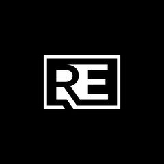 RE logo negative space design