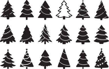 Obraz premium Festive Christmas trees for holiday designs here