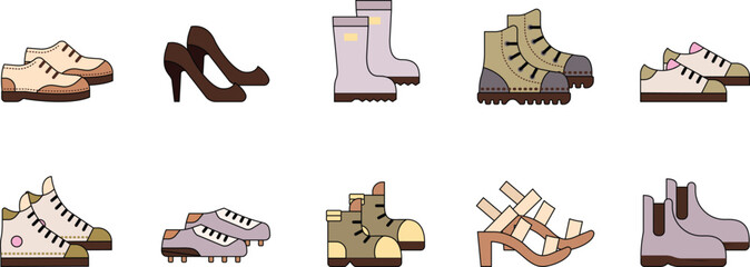 Collection of Diverse Footwear Styles