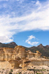 Gredas de Bolnuevo showing unique sandstone rock formations shap