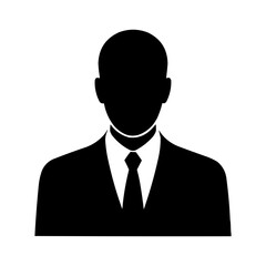 Businessman Silhouette PNG Icon – Professional Corporate Avatar with Transparent Background