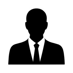Businessman Silhouette PNG Icon – Professional Corporate Avatar with Transparent Background