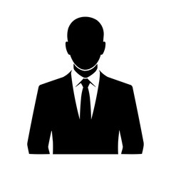 Businessman Silhouette PNG Icon – Professional Corporate Avatar with Transparent Background