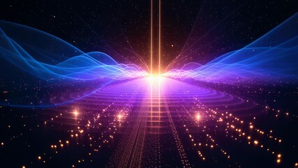 Futuristic abstract background of digital technology. dynamic light wave shows high speed energy flow for vibrant future data stream - Powered by Adobe