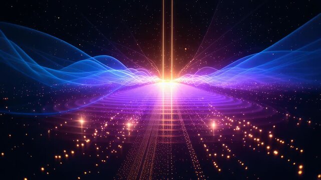 Futuristic abstract background of digital technology. dynamic light wave shows high speed energy flow for vibrant future data stream