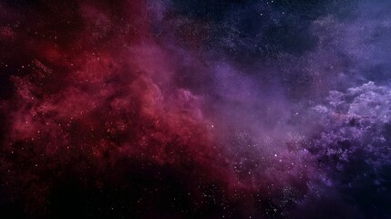 Obraz premium A vibrant cosmic nebula with swirling clouds of red and purple gas, illuminated by countless tiny stars, creating a sense of vastness and mystery in deep space.