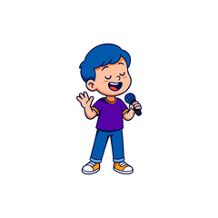 Illustration of a person singing. artist singing vector