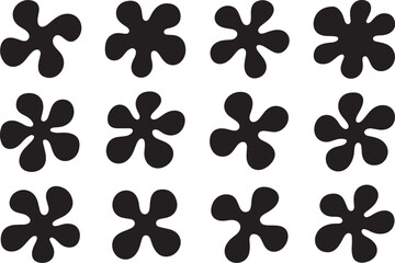 Retro floral shapes create groovy background pattern
