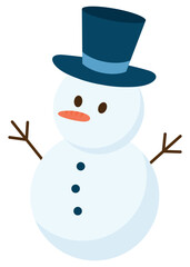 Snowman icon isolated on white background.